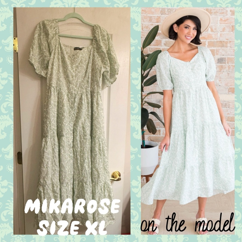 Mikarose ‘The Drew’ Small Floral Spring Easter Maxi Dress - size XL
